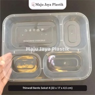 Kedai Thinwall Bento Sekat 4 TEBAL OTH-2 mika nasi Box Bening kotak ma