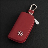 Cross Pattern Leather Car Remote Key Chain Holder Case Bag Wallet Pouch Keychain Car Accessories Keyring Fit For Honda Brios City HRV BRV CRV Jazz Freed Civic Accord Odyssey