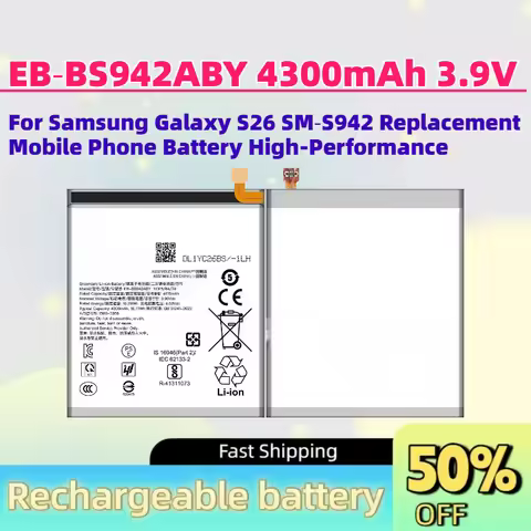 High-Quality EB‑BS942ABY 4300mAh 3.9V Battery for Samsung Galaxy S26 SM‑S942 Replacement Mobile Phon