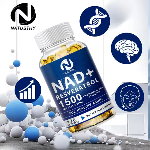 1500MG NAD+ Supplement - With Trans-Resveratrol, Natural Energy, Anti-aging & Cellular Health, Stren