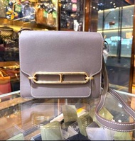 90%新 Hermes Roulis 23 Etoupe 大象灰金扣斜咩袋