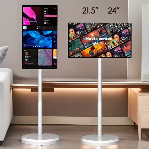 Touch Screen 21.5 24 Inch Smart TV with Floor Stand Monitor Mobile Stand Battery for Fitness Home Of
