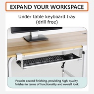 Under Desk Keyboard Tray Keyboard Mount Computer Drawer Clamp-On Keyboard Tray Under Desk Keyboard Platform, Retractable