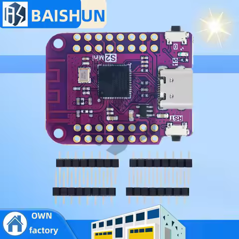 ‌ESP32-S2 Mini IoT Development Board (ESP32-S2FN4R2) – Wi-Fi 4 (802.11 b/g/n) Module with 4MB Flash 