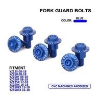 JFG Racing 6Pcs Aluminum Motorcycle Fork Guard Bolts Kit For YAMAHA YZ125 YZ2