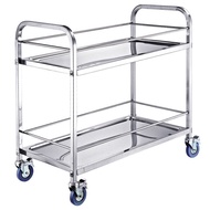 Stainless Steel Car Kitchen Dining Cart Can Go to the Door Guangzhou Enhanced Dining Cart Three-Laye