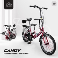 💥READY STOCK💥 20 Inch F60 CANDY Folding Bike Parent - Child 3 Seat 6 Speed