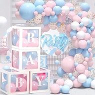 A Set Of White Transparent Balloon Storage And Decoration Boxes With Letters (11.8 Inches * 11.8 Inc