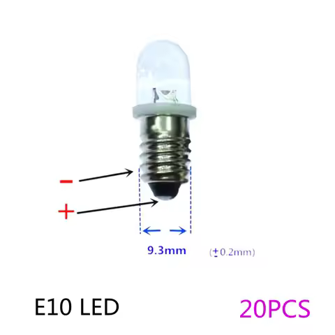 20PCS DC E10 DC3V LED E10 DC4.5V E10 6V LED E10 8V LED E10 12V LED E10 18V LED 24V E10 LED 6V E10 re