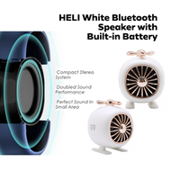 HELI White Bluetooth Speaker With Built-In Battery Mini Speaker Bluetooth Mini Speaker Portable Speaker Speaker Bass Speaker USB Speaker Speaker Bluetooth Speaker Bluetooth Bass