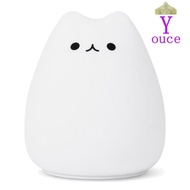 YOUCE Night Lamp, 7 Colors Battery Powered LED Night Light, Cute Cat Tap Control Breathing Mode Nigh