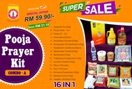 Kalasam Brand Hindu Pooja Prayer items - Combo Kit "A" ( 16 in 1 )