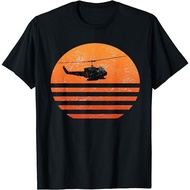 Retro Distressed Huey Helicopter Uh-1 Vietnam War Veteran T-Shirt