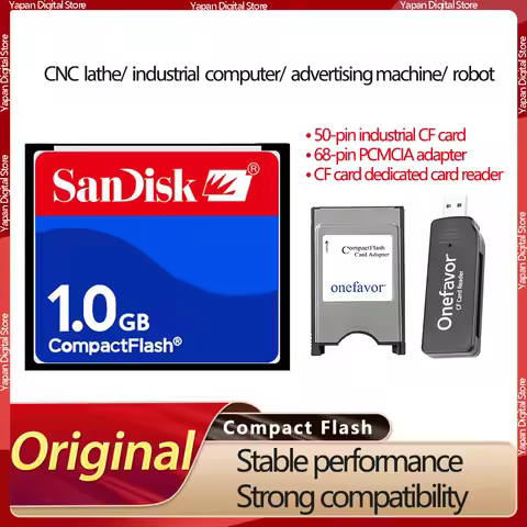 SanDisk CompactFlash 1GB CF Cards Cameras Memory Cards Industrial Compact Flash for Frank, Fanuc, CN