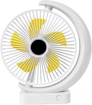 WSJTT 10-Inch USB Rechargeable Quiet Table Fan,Portable Desktop Battery Powered Fans, 3 Speed Settings,120°Rotation Adjustment (Color : White)