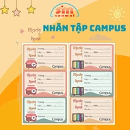 Various Models of Campus Notebook Labels/Bag of 18 Campus Student Notebook Labels, Sao Mai Stationer