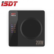ISDT-Power200 200W智能快速充電器/4+1獨立快充／PD3.0 QC3.0／TypeC x 3 + USB-A x 1 +無線充電 / LED彩mon顯示／手機app即時監察