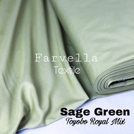 BAHAN KAIN TOYOBO PER KELIPATAN 1/2 (SETENGAH) Meter Bahan Kain Toyobo Royal Mix PREMIUM Sage Green