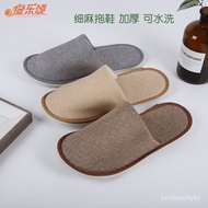 KY-6/Hotel Disposable Slippers Guest Room Bed &amp; Breakfast Thickening Flax Cloth Slippers Hotel Disposable Cotton and Lin