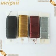 MEIGUII Floral Paddle Wire, 22 Gauge Flexible Florist Green Wire, DIY Floral Arrangements Ribbon Mak