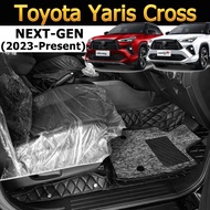 พรมปูพื้นรถยนต์ 7D Toyota Yaris Cross ปี2023-ปัจจุบัน พรมปูพื้นรถ พรม ถาดท้าย3ชิ้น