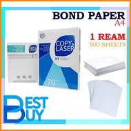 ◱ ◹ ∢ A4 SIZE COPY AND LASER | BOND PAPER | COUPON BOND (500 SHEETS / 1 REAM) 70gsm OFFICE SUPPLY