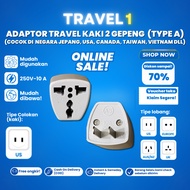 2 Pin Flat Electrical Plug Type A - Over Plug Japan, USA, Canada, Taiwan, Vietnam | Type A Travel Ad
