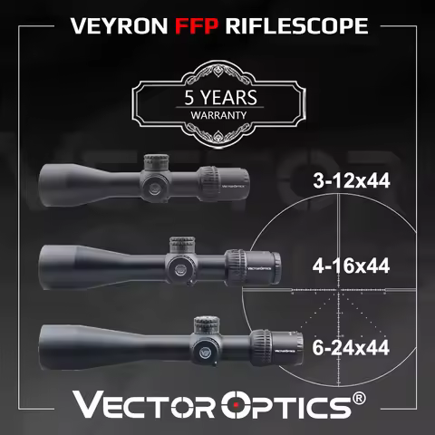 Vector Optics Veyron 3-12x44 4-16x44 6-24x44 FFP Riflescope Ultra Short Compact Design For Air Guns 
