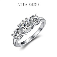 Three Stone Fully Synthetic Moissanite Ring, Elegant Design, Suitable for Men Women, Anniversary, We