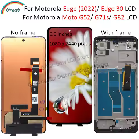 6.6" For Motorola Moto G71s G82 LCD Display Touch Screen Sensor Digiziter For Motorola Moto G52 LCD 