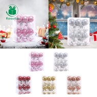 Kesoto 24x Christmas Ball Ornaments Clear Decorative Baubles Xmas Tree Baubles Set for Festival