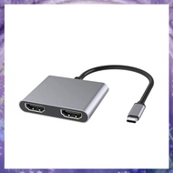 4 in 1 Type C to Dual -Compatible Extend Splitter PD USB HUB 4k Multi Displayer Converter Support fo