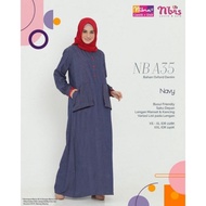 promo.!! Gamis nibras Big Sale Gamis murah Nibras NB A35 navy murah