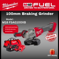 Milwaukee M18 FUEL 100mm Braking Grinder / FSAG100XB / Grinder / Metal Cutter / Grinding Disc