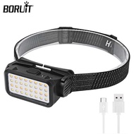 BORUiT COB LED Headlamp m light Headlight 18650 5-light Mode Type-C Rechargeable Head Torch Waterpro