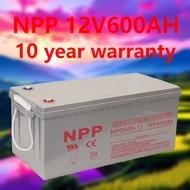 NPP 12V 600AH Deep Cycle AGM Battery Solar สำหรับสถานีซีสมิกตรวจแผ่นดินไหว 10 ปีประกัน ส่งด่วน