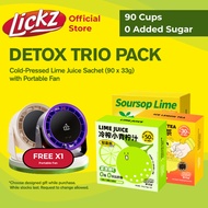 (Bundle of 90) LICKZ Soursop Lime Juice Sachets 90s – Light Detox | Clean & Glow Daily Drink + Free 