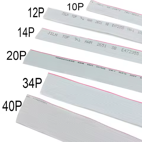 1.27mm PITCH Grey Flat Ribbon Cable 6/8/10/16/20/40 Pin 28AWG WIRE for IDC FC 2.54MM Connector 6P/10