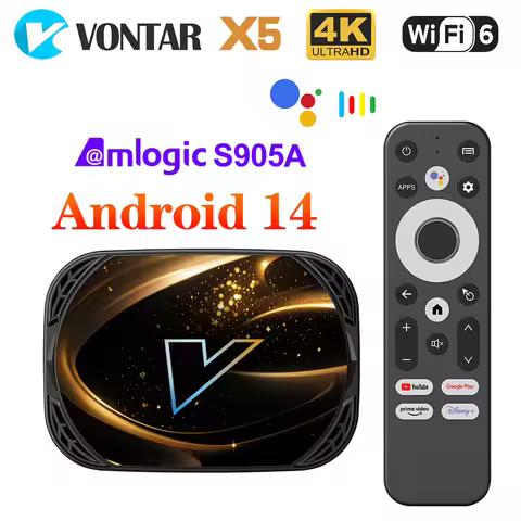 VONTAR X5 ATV Android14 TV Box Amlogic S905X5M 4G 32G 64G 128G Support 1000M Lan Wifi6 4K 60fps AV1 