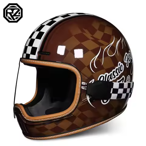 ORZ Retro Full Helmet Motorcycle Motorcycle Helmet Four Seasons Couple Street Bike Helmet Riding