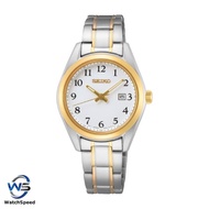 Seiko SUR466 SUR466P1 Analog Quartz Two Tone Stainless Steel White Dial Women Watch