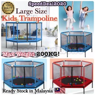 Ready Stock💥Extra Large Kids Trampoline Baby Safety Jumper Jumping Bed Indoor Outdoor Playground Kid