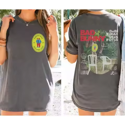 Bunny Album Two-sided Shirt, Debi Tirar Mas Fotos, Bad Shirt Bunny Concert Tour