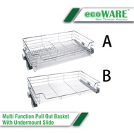 ecoWARE Stainless Steel Multi Function Pull Out Basket With Undermount Slide