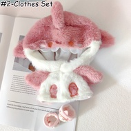 20CM Quần áo búp bê Bộ quần áo búp bê chính hãng áo khoác cá mập màu hồng phim hoạt hình hoodie thần