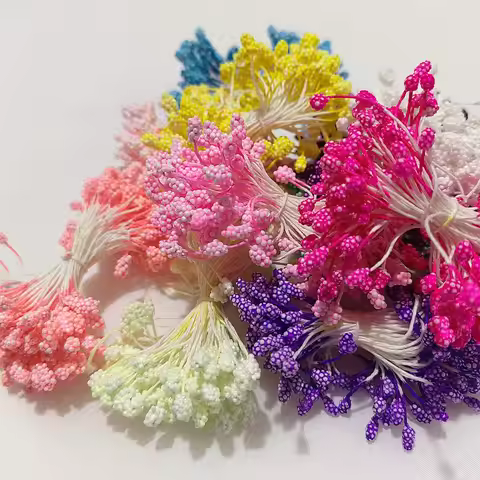 800pcs 5mm/0.19inch Artificial Foam Flowers Stamen Party Decoration Wedding Decoration Flores Artifi