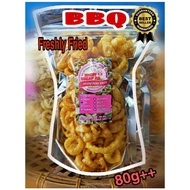 🍢BBQ 🍢#Thai homemade crispy fried pork rinds/crispy fried pork skins /炸猪皮/BBQ flavour(80g)/NON-HALAL