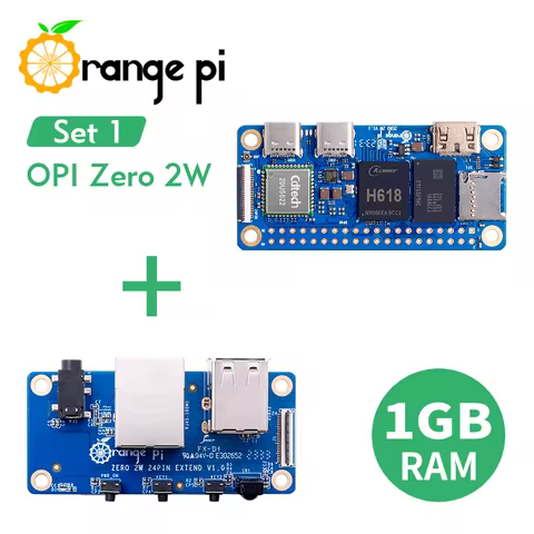 Orange Pi Zero 2 W 1G+Expansion Board,DDR4 Allwinner H618 Orange Pi Zero 2W WiFi+BT SBC Single Board