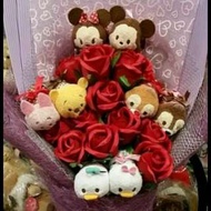 公仔花束 日本原裝 公仔 Tsum Tsum Donald Daisy Chip Dale mickey minnie 卡通花束 情人節禮物