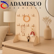 ADAMESUO Earring Display Rack, Detachable Wooden Jewelry Storage Rack, Durable 3 Layers Arch Hook St